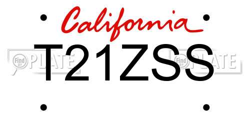T21ZSS California License Plate