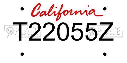 T22055Z California License Plate