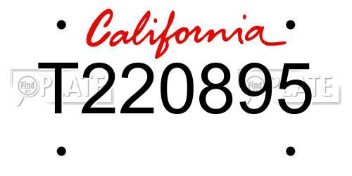 T220895 California License Plate