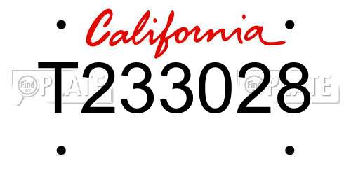 T233028 California License Plate