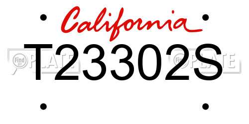 T23302S California License Plate