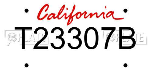 T23307B California License Plate