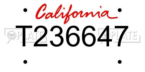 T236647 California License Plate