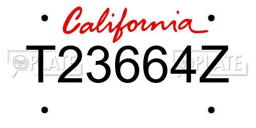 T23664Z California License Plate