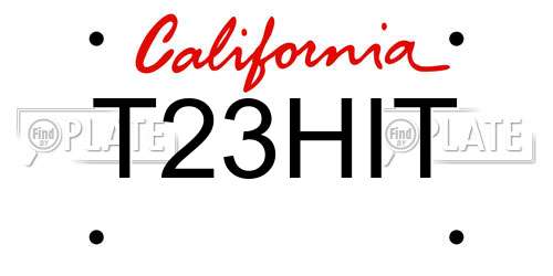 T23HIT California License Plate