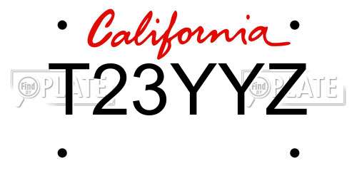 T23YYZ California License Plate