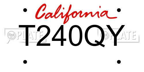 T240QY California License Plate