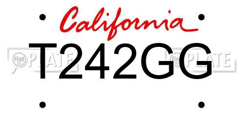 T242GG California License Plate