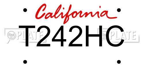 T242HC California License Plate