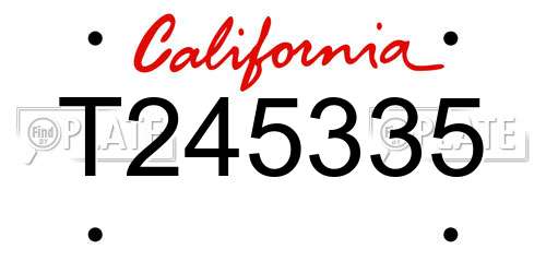 T245335 California License Plate