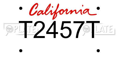 T2457T California License Plate