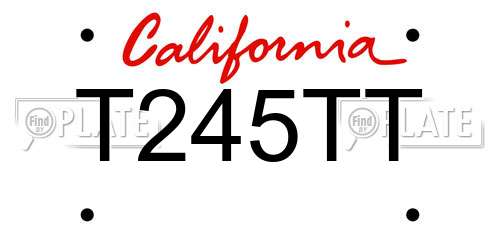 T245TT California License Plate
