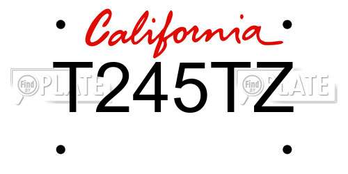 T245TZ California License Plate