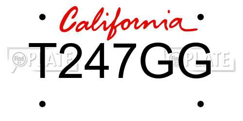 T247GG California License Plate