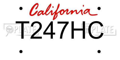 T247HC California License Plate