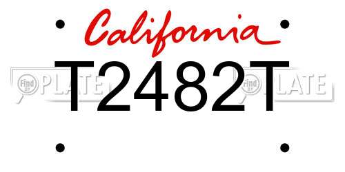 T2482T California License Plate