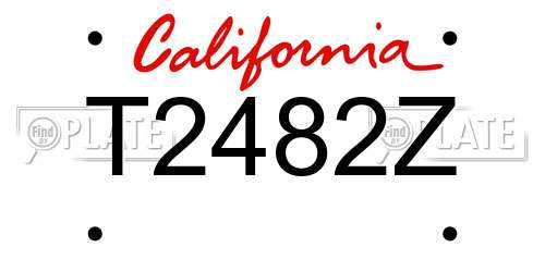T2482Z California License Plate