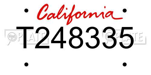 T248335 California License Plate