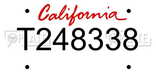 T248338 California License Plate