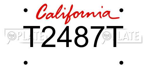 T2487T California License Plate