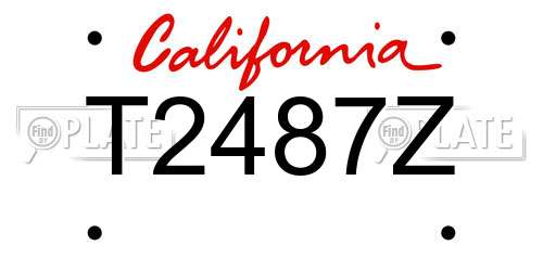 T2487Z California License Plate
