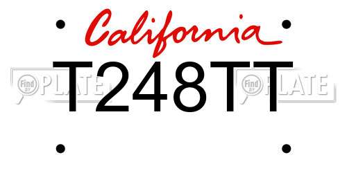 T248TT California License Plate