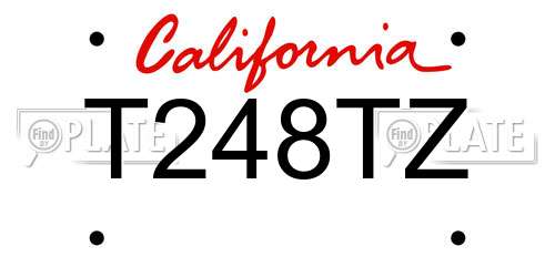 T248TZ California License Plate