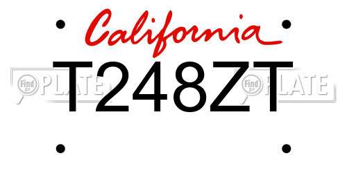 T248ZT California License Plate