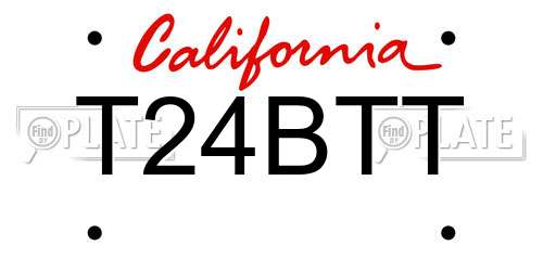 T24BTT California License Plate