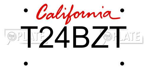 T24BZT California License Plate