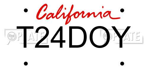 T24DOY California License Plate