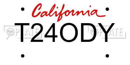 T24ODY California License Plate