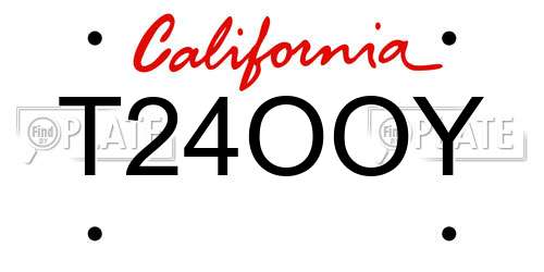 T24OOY California License Plate
