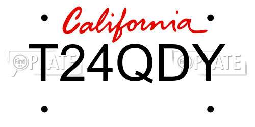T24QDY California License Plate