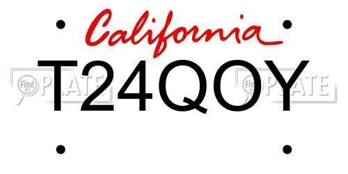T24QOY California License Plate