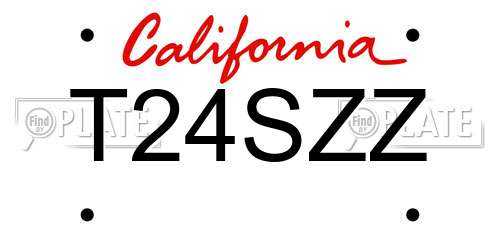 T24SZZ California License Plate