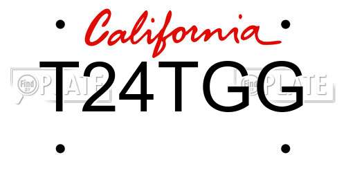 T24TGG California License Plate