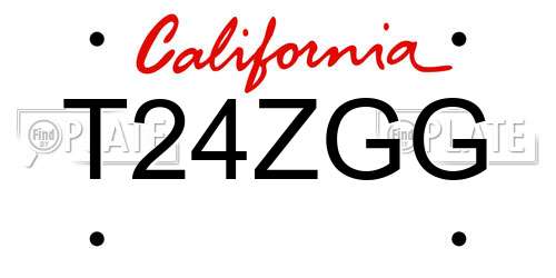 T24ZGG California License Plate