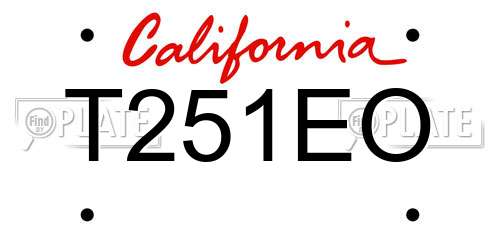 T251EO California License Plate