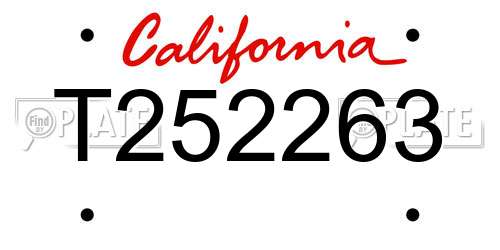 T252263 California License Plate