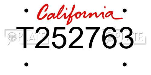 T252763 California License Plate