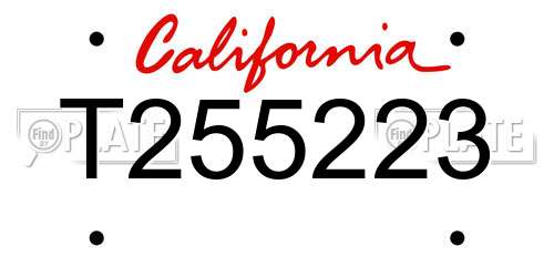 T255223 California License Plate