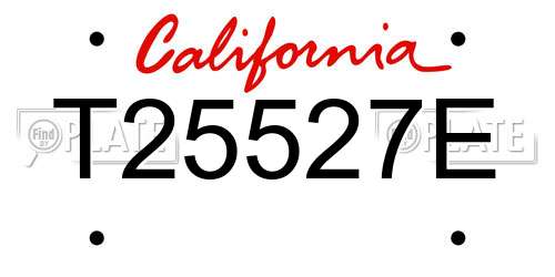 T25527E California License Plate