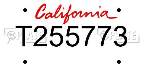 T255773 California License Plate