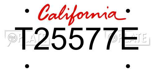 T25577E California License Plate