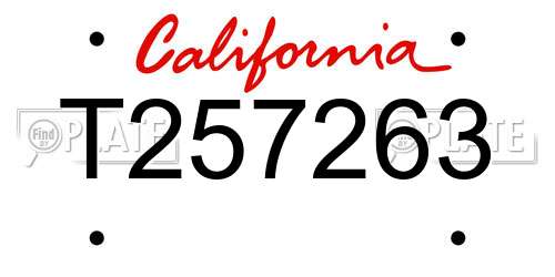 T257263 California License Plate