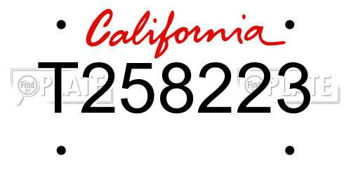 T258223 California License Plate