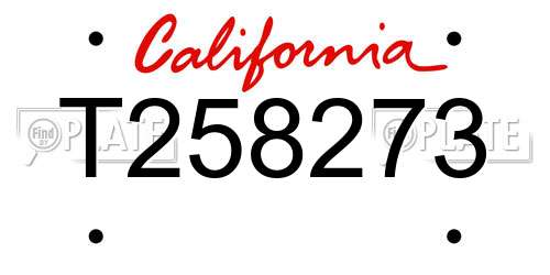 T258273 California License Plate