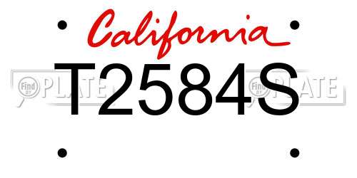 T2584S California License Plate