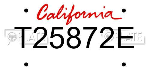 T25872E California License Plate